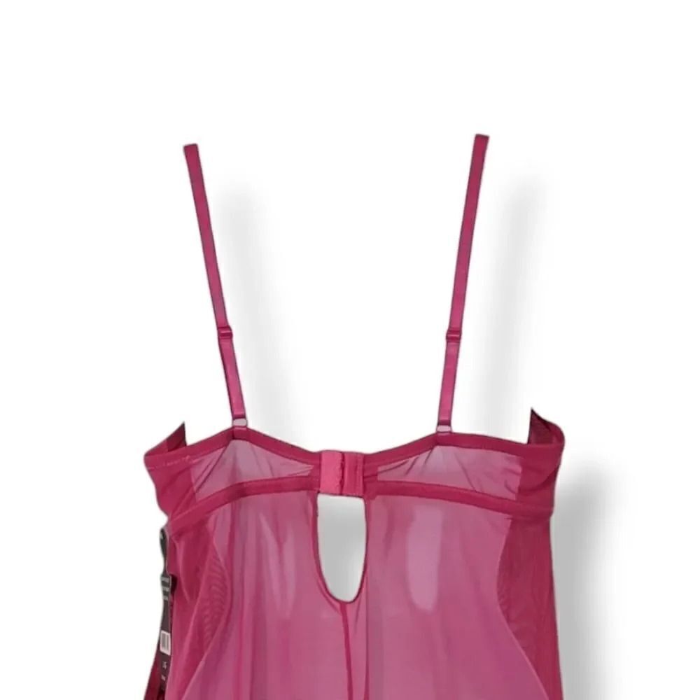 NEW Vintage Flora Follies 2PC Balconette Babydoll Chemise Nightie & Thong Size L - Picture 6 of 13